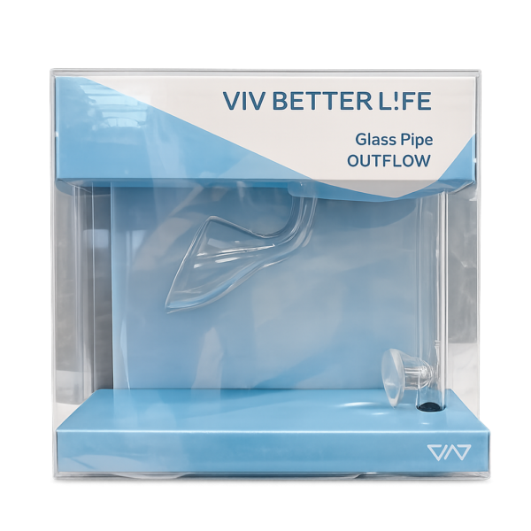 VIV Glass Lily Pipe Outflow 13mm with 50mm outflow for planted aquarium water circulation