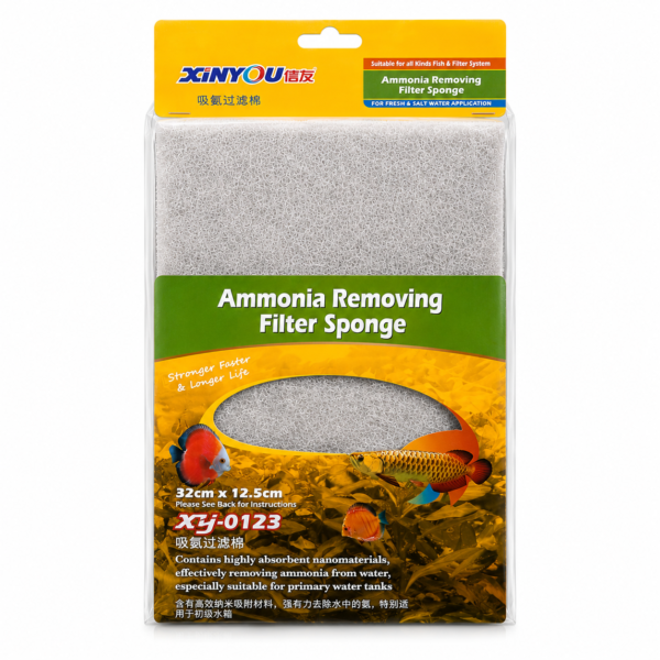 Ammonia Removal Filter Sponge with ammonia-absorbing resin for aquarium filtration