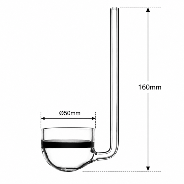 VIV CO₂ Music Diffuser Ø50mm 160mm glass diffuser for planted aquarium CO₂ systems
