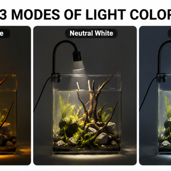 Mini Clip Spot Light USB LED spotlight with adjustable beam angle and 3 light modes for aquariums and terrariums