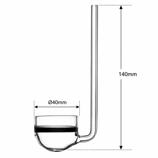 VIV CO₂ Music Diffuser Ø40mm 140mm glass diffuser for planted aquarium CO₂ systems