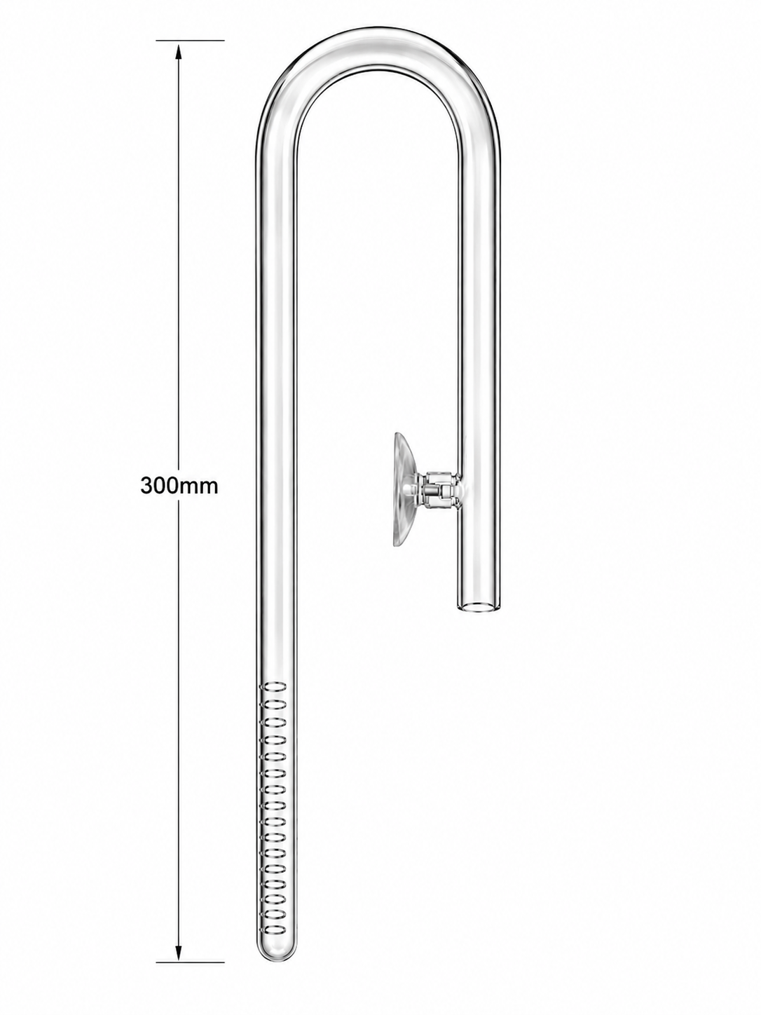 dimension viv lily pipe VIV Glass Inlet Lily Pipe 13mm for 13/17mm canister filter hose and planted aquarium filtration