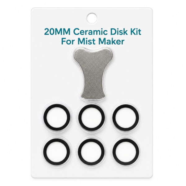 Aquarium Mist Maker Disc Spare Pack of 6 with ceramic replacement discs and replacement tool