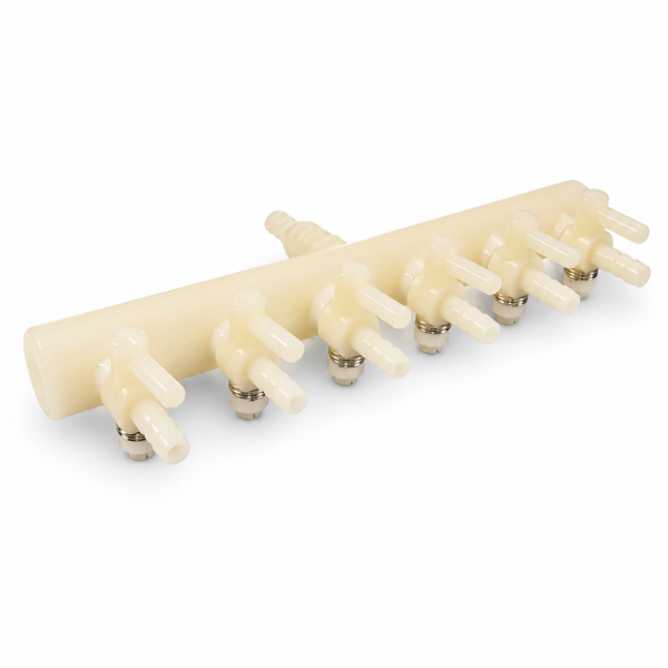 6 Way Air Splitter with Control Valve for aquarium air pump and sponge filter setup