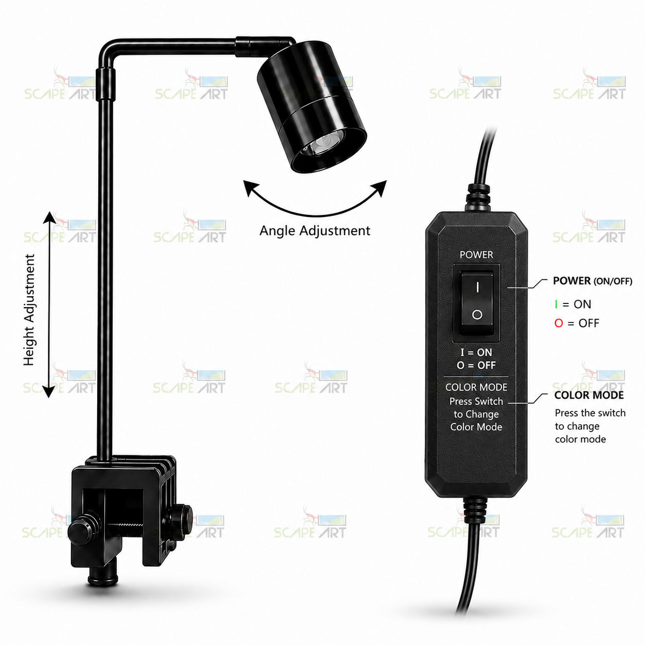 ADjustment Aquarium Spot Light 5W LED spotlight with adjustable 10°–45° beam for aquariums, terrariums, and paludariums