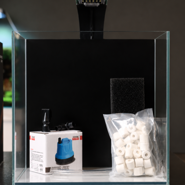 All in One Aquarium Back Sump Tank 30x30cm with LED light and water pump