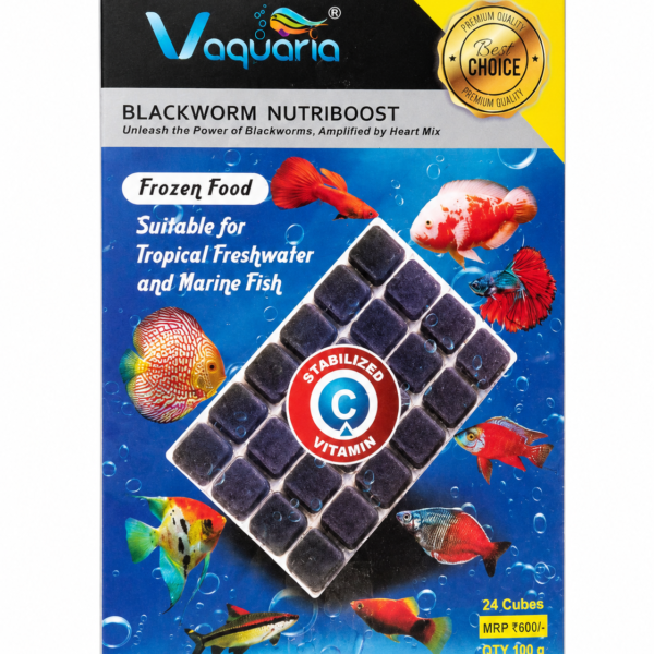 V Aquaria Blackworms Nutriboost Frozen Feed 100g for freshwater fish