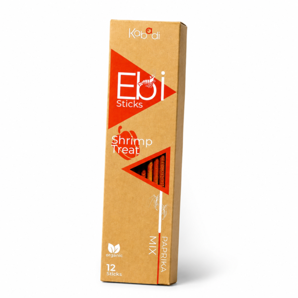 Kabadi Ebi Sticks Paprika Mix Shrimp Treat Sticks pack of 12 with paprika and carotenoids
