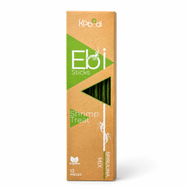 Kabadi Ebi Sticks Spirulina Mix Shrimp Treat Sticks pack of 12 with spirulina and moringa leaves