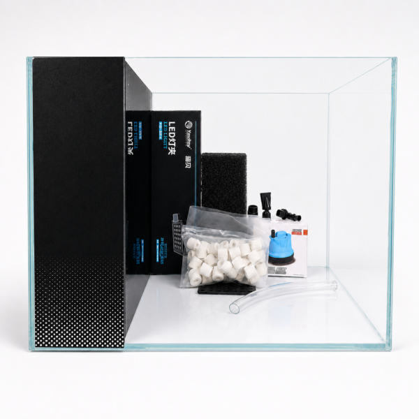 All in One Aquarium Side Sump Tank 40x30x30cm with 5W LED light and 8W water pump