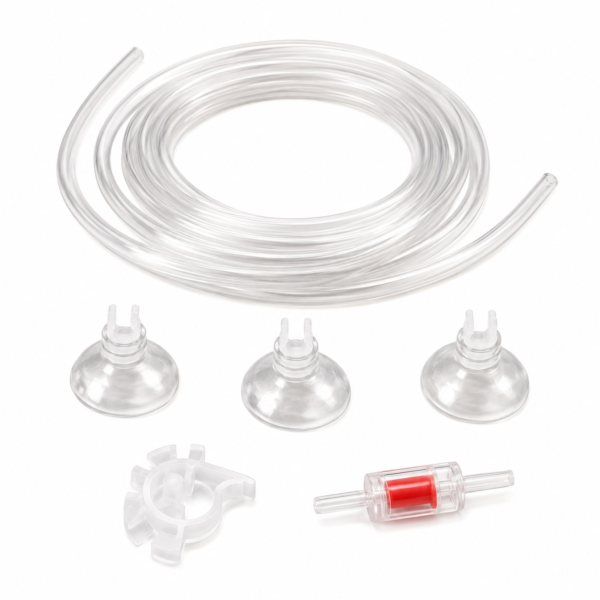 CO₂ Tube Set with non-return valve, U clip and suction cup tube holder