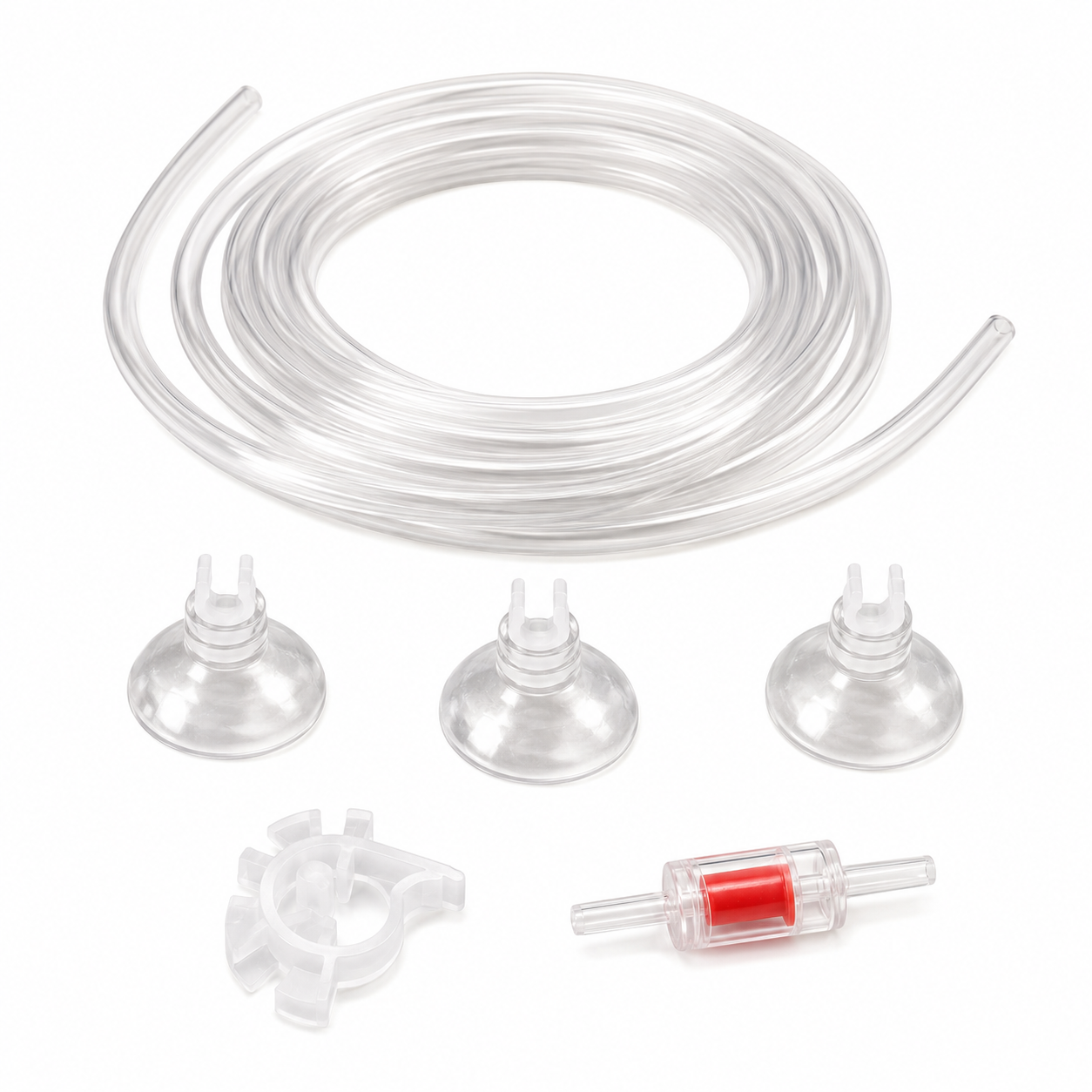 co2 tube set CO₂ Tube Set with non-return valve, U clip and suction cup tube holder