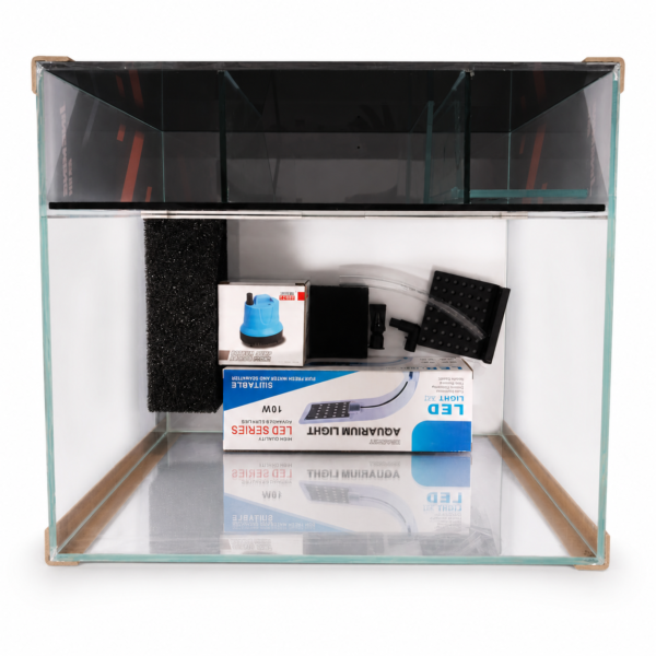 All in One Aquarium Back Sump Tank 40x35x30cm with 10W LED light and 8W pump