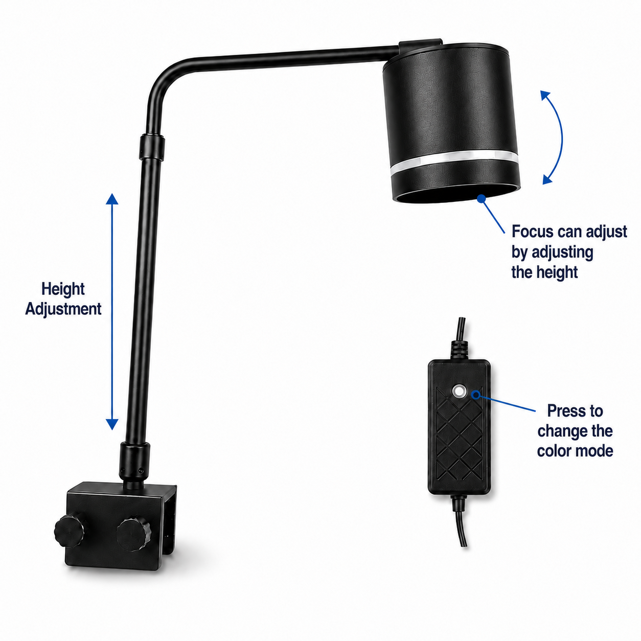 working Aquarium Spot Light 20W marine LED spotlight with white blue and blue-white color modes