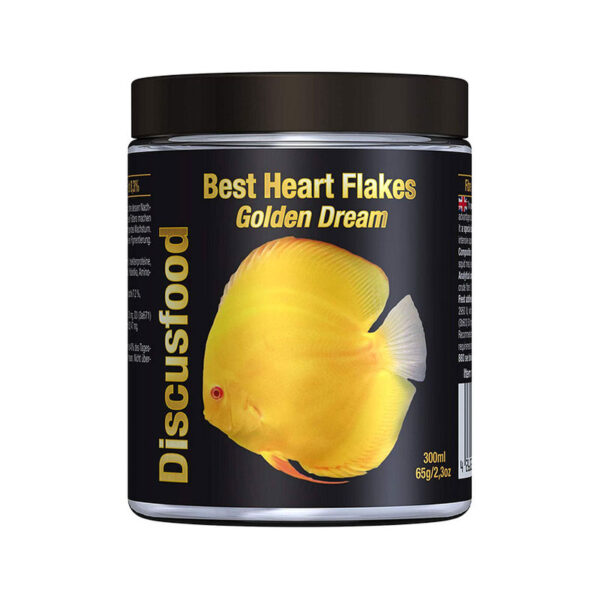 Discusfood Best Heart Flake Golden Dream 300ml supplementary flake food for golden discus colour support